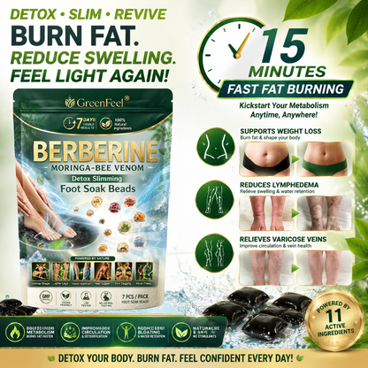 ☘️𝑮𝒓𝒆𝒆𝒏𝑭𝒆𝒆𝒍® 𝑩𝒆𝒓𝒃𝒆𝒓𝒊𝒏𝒆 𝑴𝒐𝒓𝒊𝒏𝒈𝒂- 𝑩𝒆𝒆 𝑽𝒆𝒏𝒐𝒎 𝑫𝒆𝒕𝒐𝒙 𝑺𝒍𝒊𝒎𝒎𝒊𝒏𝒈 𝑭𝒐𝒐𝒕 𝑺𝒐𝒂𝒌 𝑩𝒆𝒂𝒅 𝑺𝒖𝒑𝒑𝒐𝒓𝒕𝒔 𝑾𝒆𝒊𝒈𝒉𝒕 𝑴𝒂𝒏𝒂𝒈𝒆𝒎𝒆𝒏𝒕, 𝑳𝒚𝒎𝒑𝒉𝒂𝒕𝒊𝒄 𝑫𝒓𝒂𝒊𝒏𝒂𝒈𝒆, 𝑯𝒆𝒂𝒍𝒕𝒉𝒚 𝑪𝒊𝒓𝒄𝒖𝒍𝒂𝒕𝒊𝒐𝒏, 𝑭𝒆𝒎𝒊𝒏𝒊𝒏𝒆 𝑾𝒆𝒍𝒍𝒏𝒆𝒔𝒔 & 𝑭𝒊𝒓𝒎𝒆𝒓-𝑳𝒐𝒐𝒌𝒊𝒏𝒈 𝑺𝒌𝒊𝒏🔥